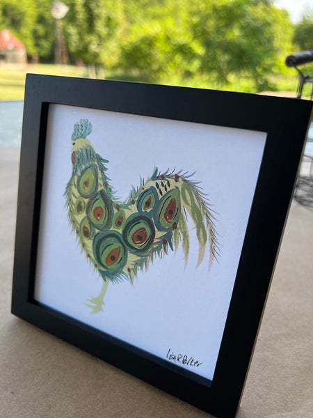 5x5 framed Rooster