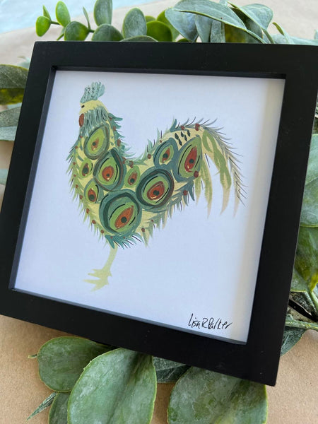 5x5 framed Rooster